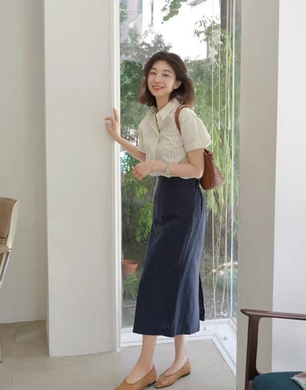 ALLU東大門㊣直郵女裝新品職業推薦時尚休閑熱賣人氣長裙口袋ALLU長裙