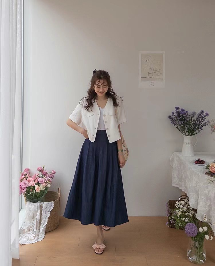 ALLU韓國直郵㊣女士新款休閑職業時尚推薦熱賣25春夏長裙連帽衫ALLU長裙
