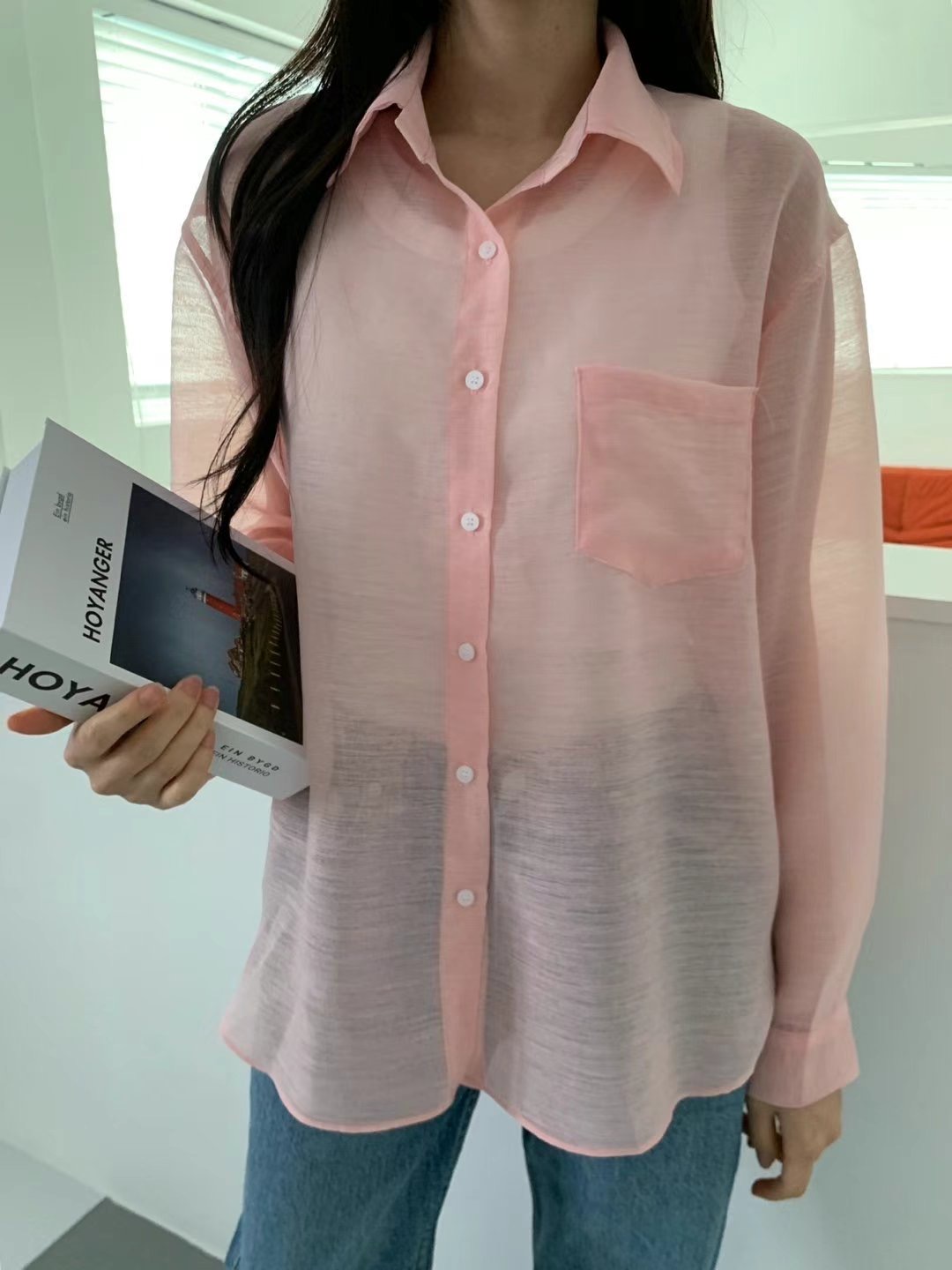 ALLU韓國直郵㊣女士新品休閑時尚人氣25春夏職業襯衫蕾絲衫ALLU襯衫/蕾絲衫圖色2