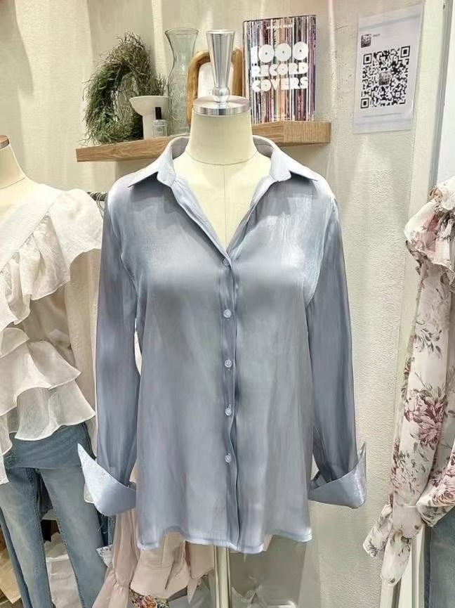 THE BARBARA韓國直郵㊣女士新品推薦人氣時尚休閑襯衫蕾絲衫THE BARBARA襯衫/蕾絲衫圖色4
