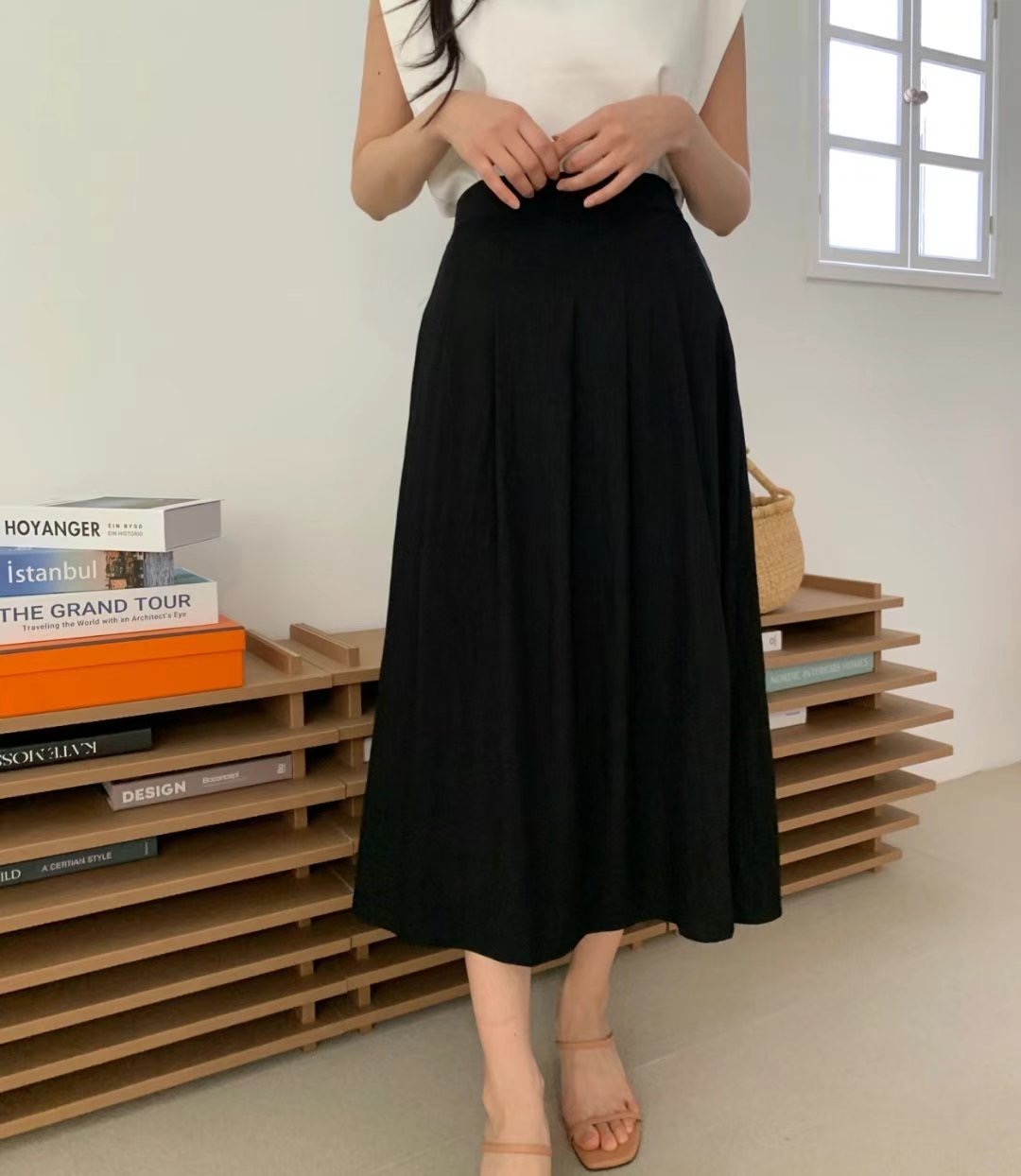 ALLU韓國直郵㊣女裝新品熱賣休閑人氣職業推薦時尚25春夏長裙ALLU長裙圖色3