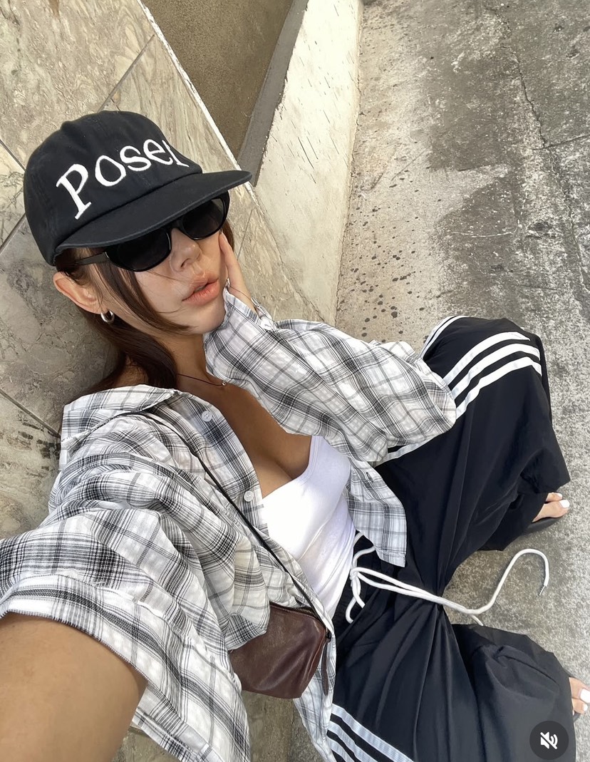 PAIRING東大門㊣直郵女裝新款熱賣休閑人氣襯衫蕾絲衫格紋寬松PAIRING襯衫/蕾絲衫