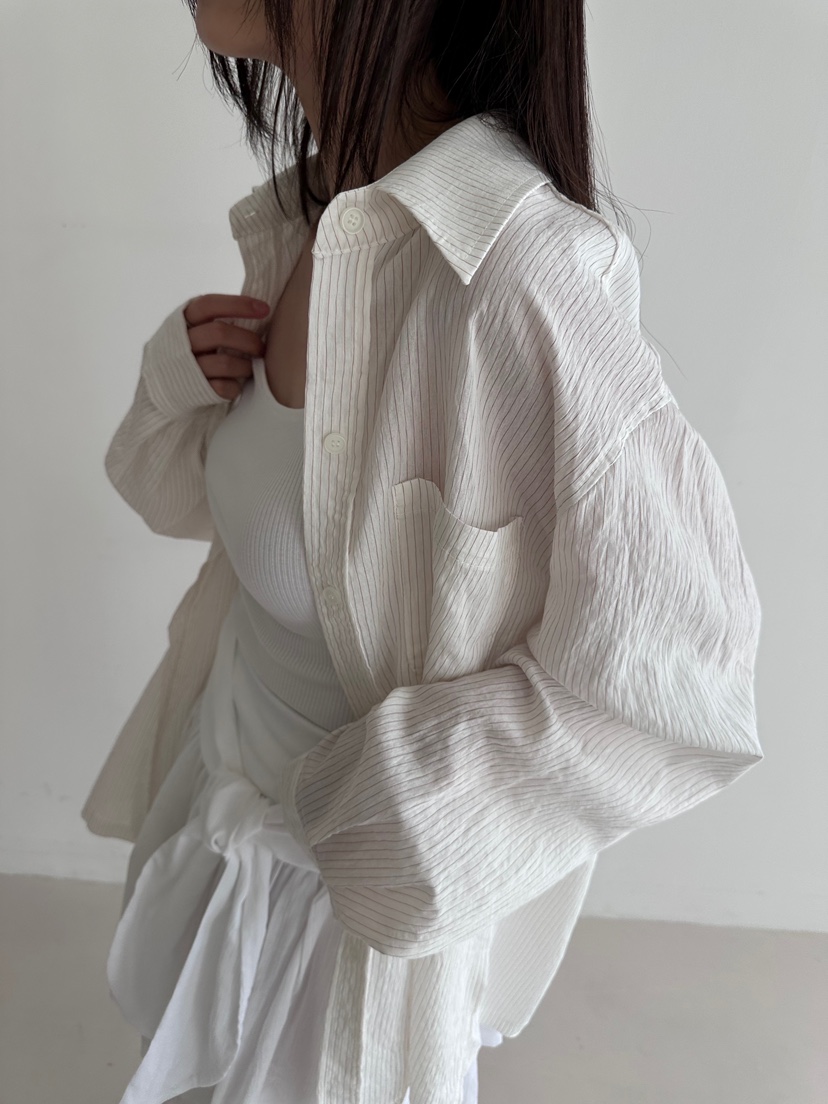 CYLINDER東大門㊣代購女士新款休閑熱賣25春夏人氣襯衫蕾絲衫CYLINDER襯衫/蕾絲衫