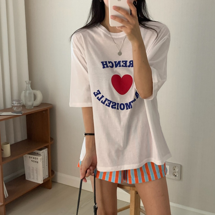 HELLO JINI東大門㊣直郵女士新品時尚休閑人氣熱賣推薦T恤HELLO JINIT恤圖色2