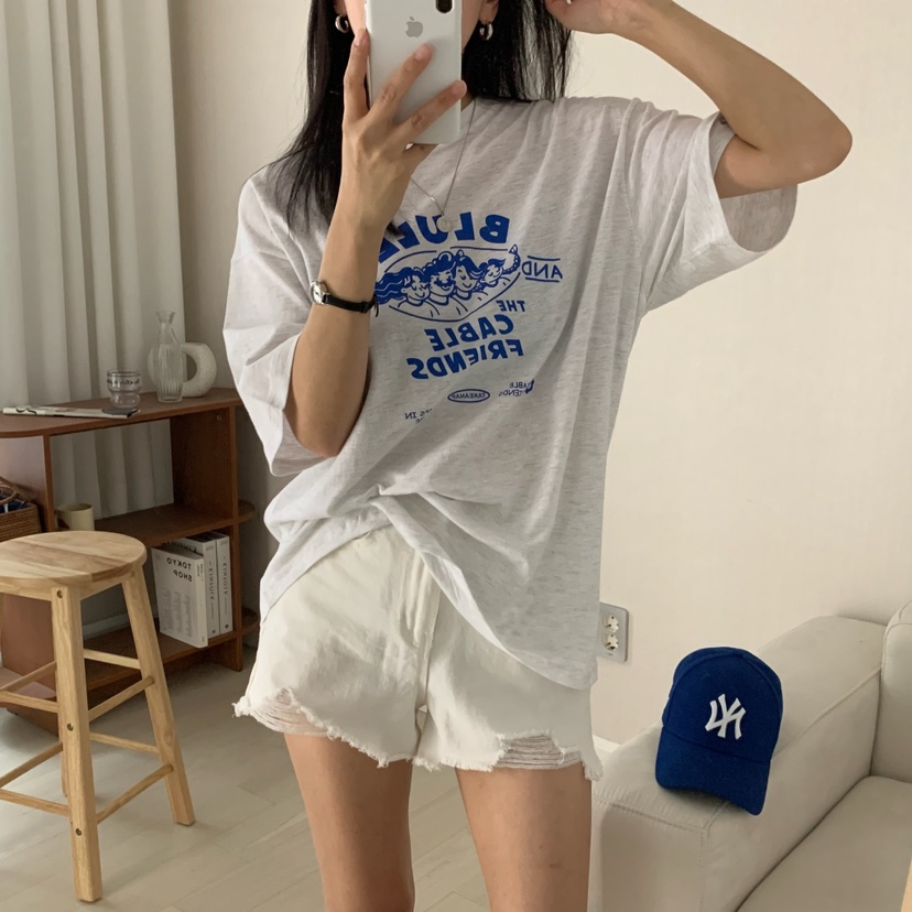 FROMJINI韓國直郵㊣女裝新品熱賣休閑推薦人氣時尚25春夏T恤FROMJINIT恤