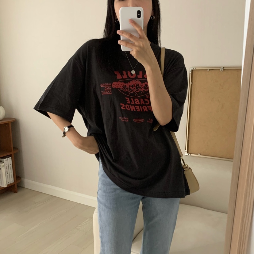 FROMJINI韓國直郵㊣女裝新品熱賣休閑推薦人氣時尚25春夏T恤FROMJINIT恤