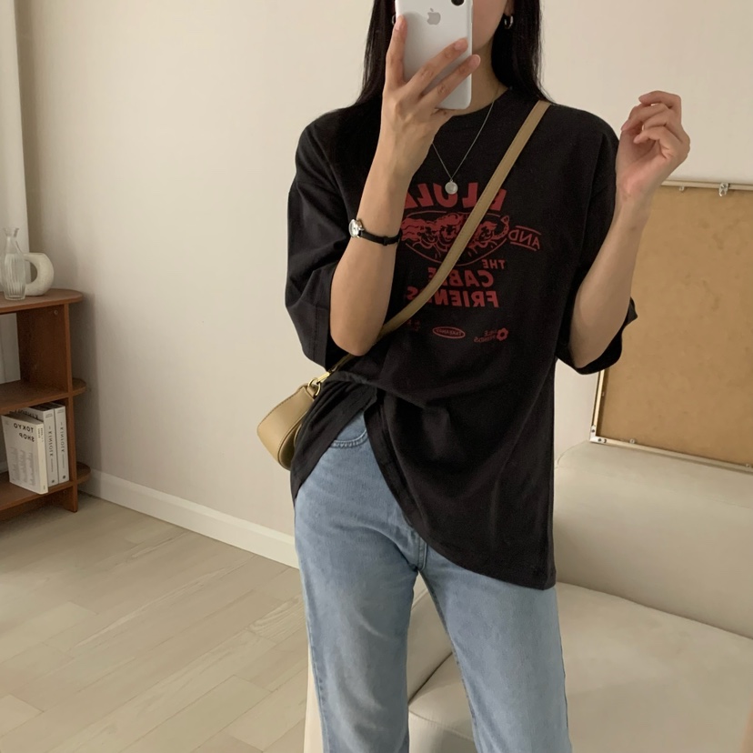 FROMJINI韓國直郵㊣女裝新品熱賣休閑推薦人氣時尚25春夏T恤FROMJINIT恤