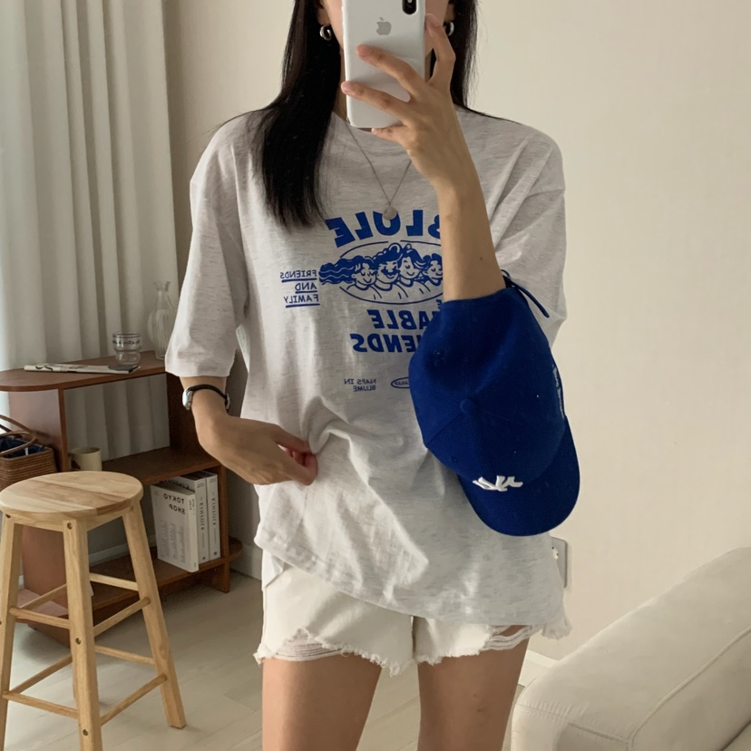 FROMJINI韓國直郵㊣女裝新品熱賣休閑推薦人氣時尚25春夏T恤FROMJINIT恤圖色2