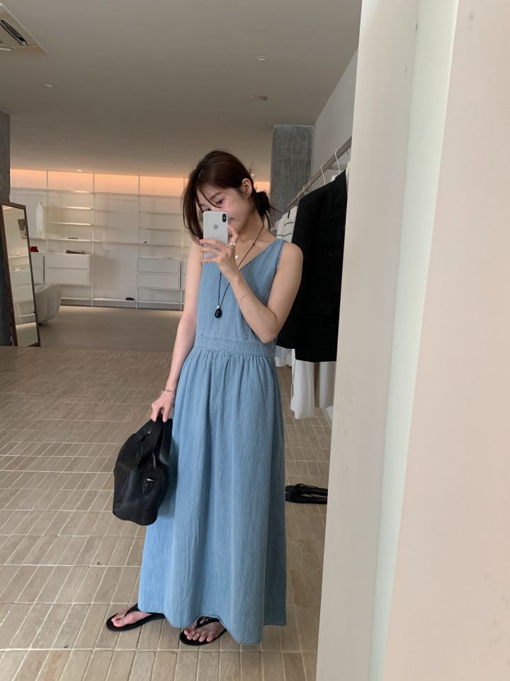 HER韓國代購㊣女裝新品休閑推薦熱賣人氣25春夏職業時尚連衣裙HER連衣裙