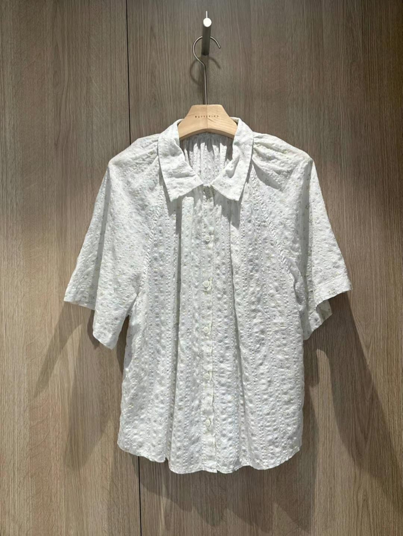 BUTTERING韓國代購㊣女士新品休閑時尚25春夏職業襯衫蕾絲衫ARLOW襯衫/蕾絲衫