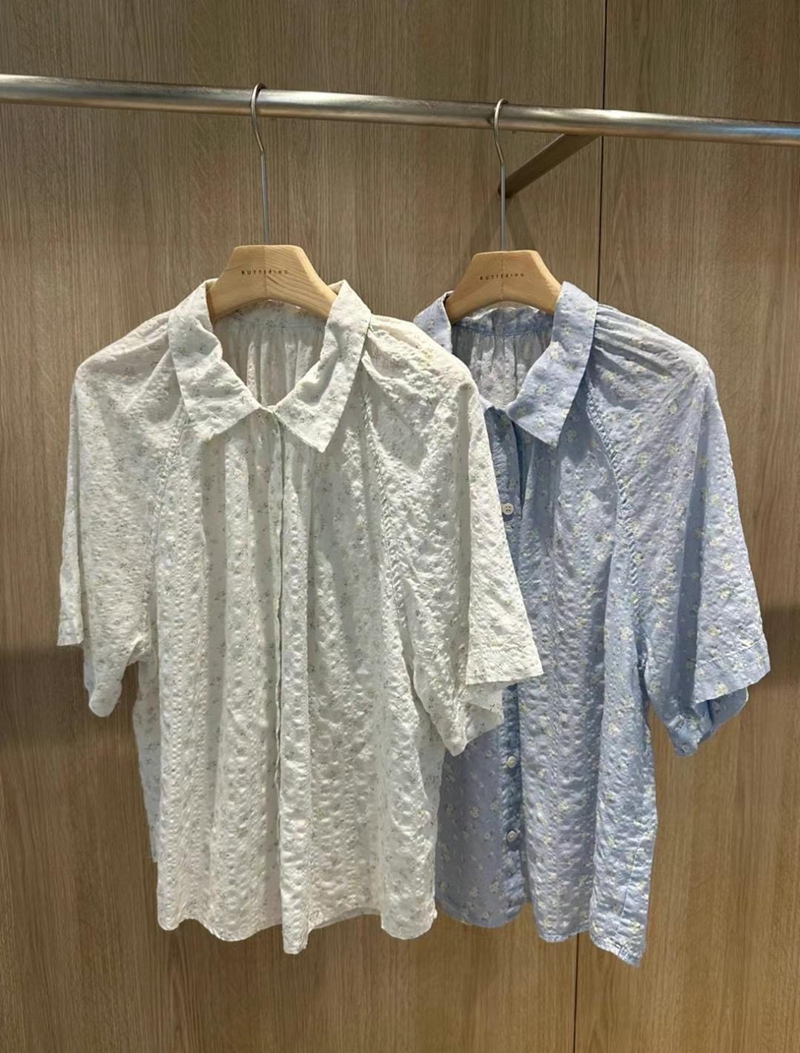 BUTTERING韓國代購㊣女士新品休閑時尚25春夏職業襯衫蕾絲衫ARLOW襯衫/蕾絲衫圖色2左二色