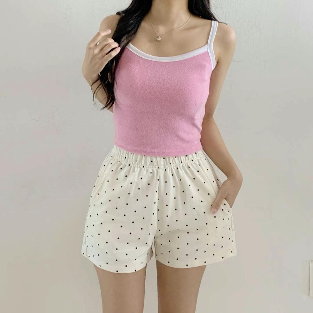 WOO SUNG東大門㊣實拍女裝新品人氣推薦時尚休閑吊帶背心短款WOO SUNG吊帶/背心圖色2