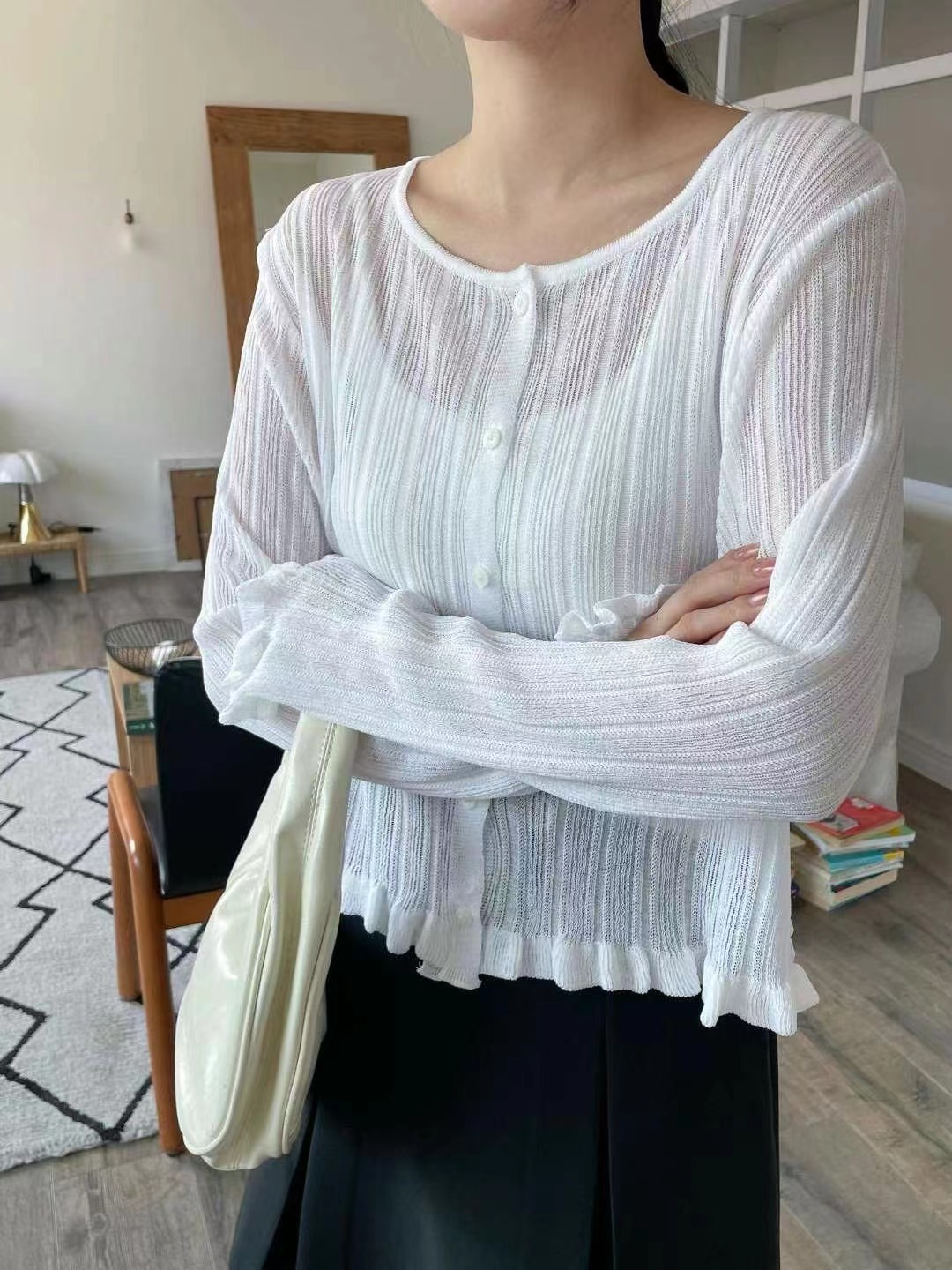 FOUND韓國代購㊣女裝新款熱賣時尚休閑25春夏推薦人氣針織衫FOUND針織衫圖色1