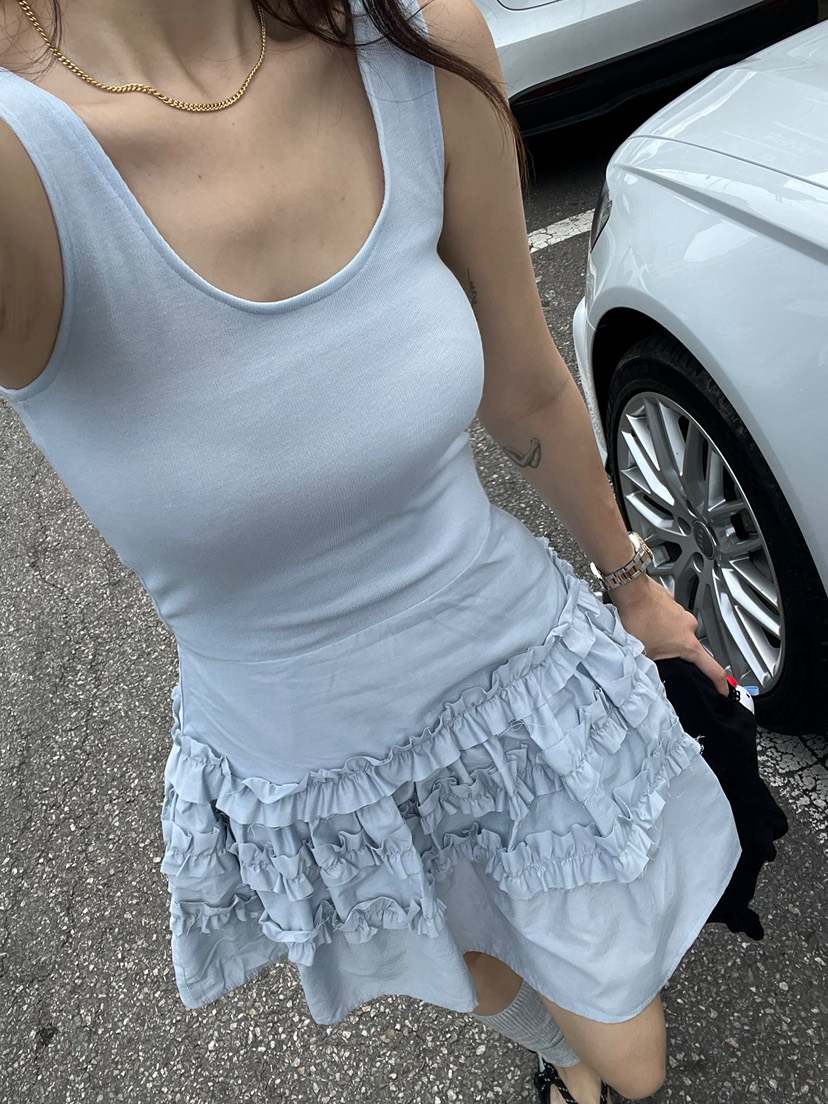 SOLAR東大門㊣實拍女士新品職業熱賣時尚25春夏連衣裙荷葉邊SOLAR連衣裙