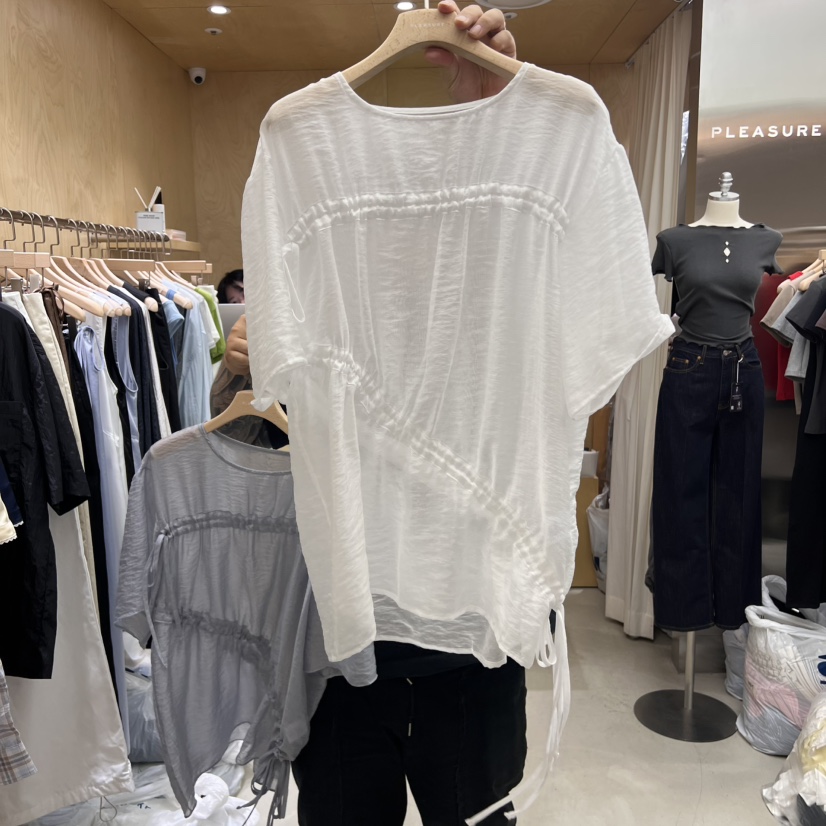 PLEASURE韓國代購㊣女士新品熱賣時尚25春夏人氣襯衫蕾絲衫PLEASURE襯衫/蕾絲衫圖色3
