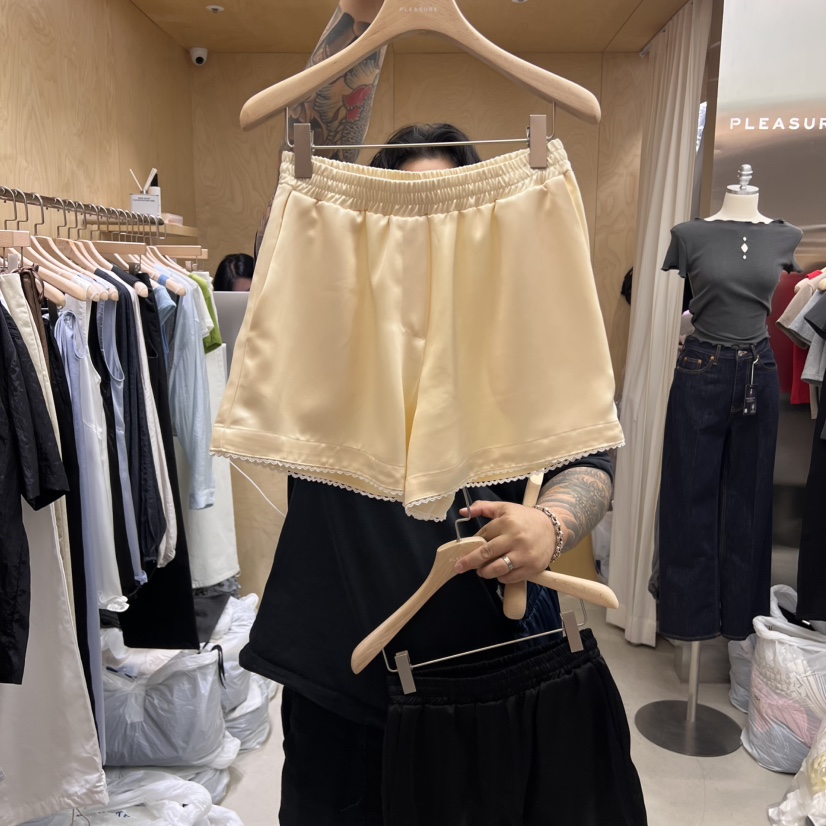 PLEASURE韓國直郵㊣女裝新款休閑熱賣時尚職業25春夏短褲蕾絲PLEASURE短褲圖色3
