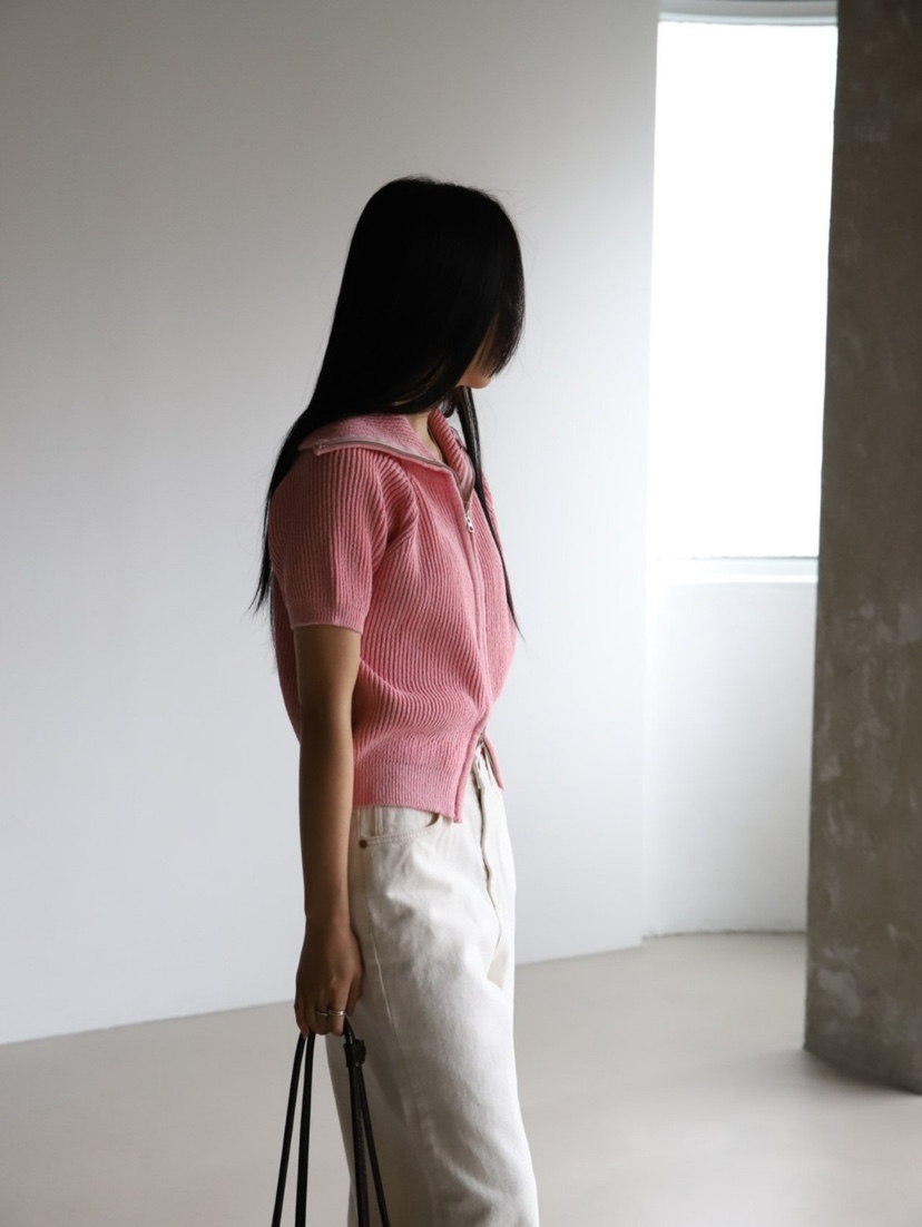 B_GARDER東大門㊣實拍女裝新品休閑推薦熱賣人氣針織衫拉鏈B.GARDER針織衫