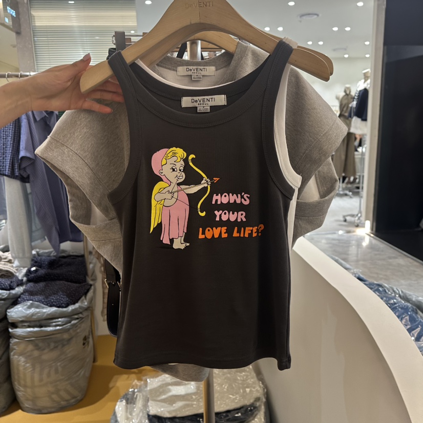 DE VENTI韓國代購㊣女士新品人氣推薦時尚25春夏休閑吊帶背心DE VENTI吊帶/背心圖色2