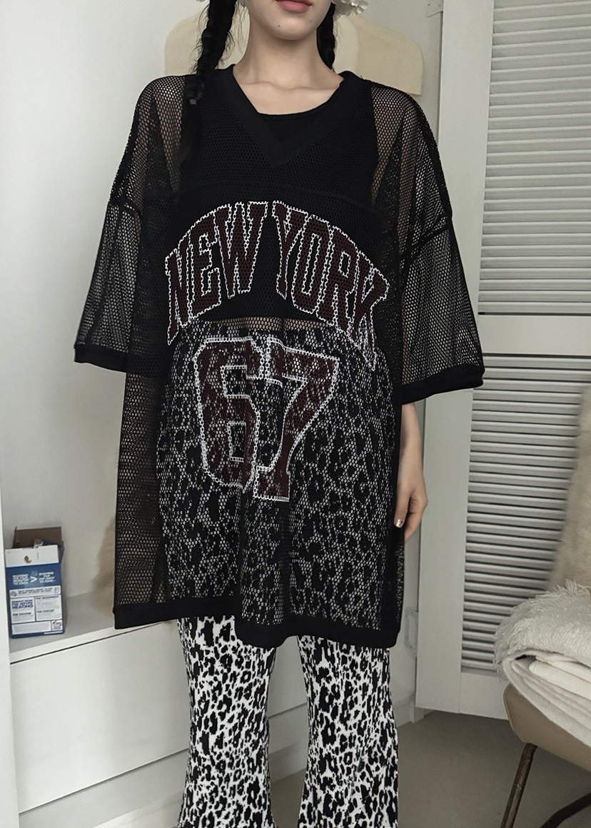 OURWAVE/OUR ROOM東大門㊣代購女裝新品熱賣職業休閑T恤網眼Our Wave/Our RoomT恤