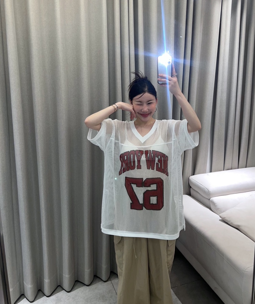 OURWAVE/OUR ROOM東大門㊣代購女裝新品熱賣職業休閑T恤網眼Our Wave/Our RoomT恤