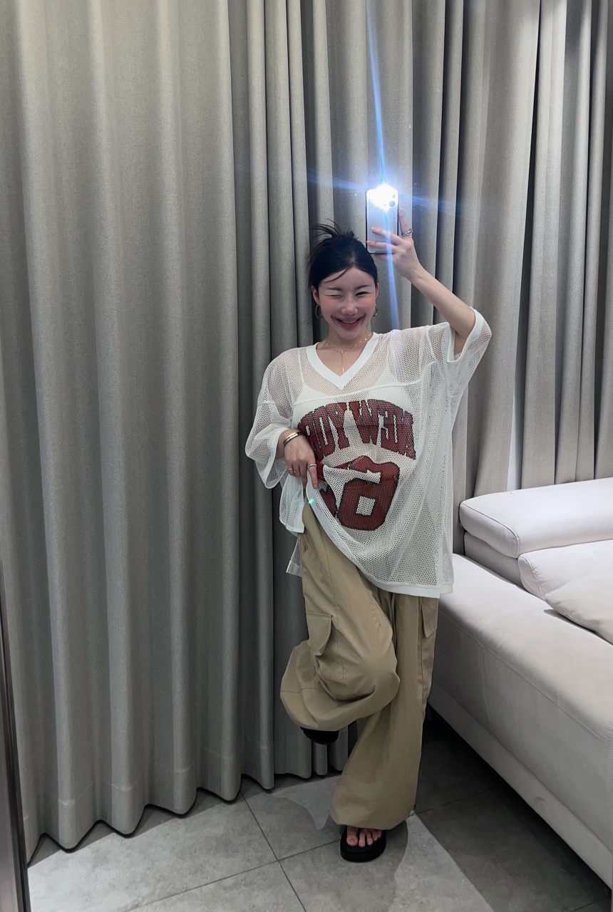 OURWAVE/OUR ROOM東大門㊣代購女裝新品熱賣職業休閑T恤網眼Our Wave/Our RoomT恤