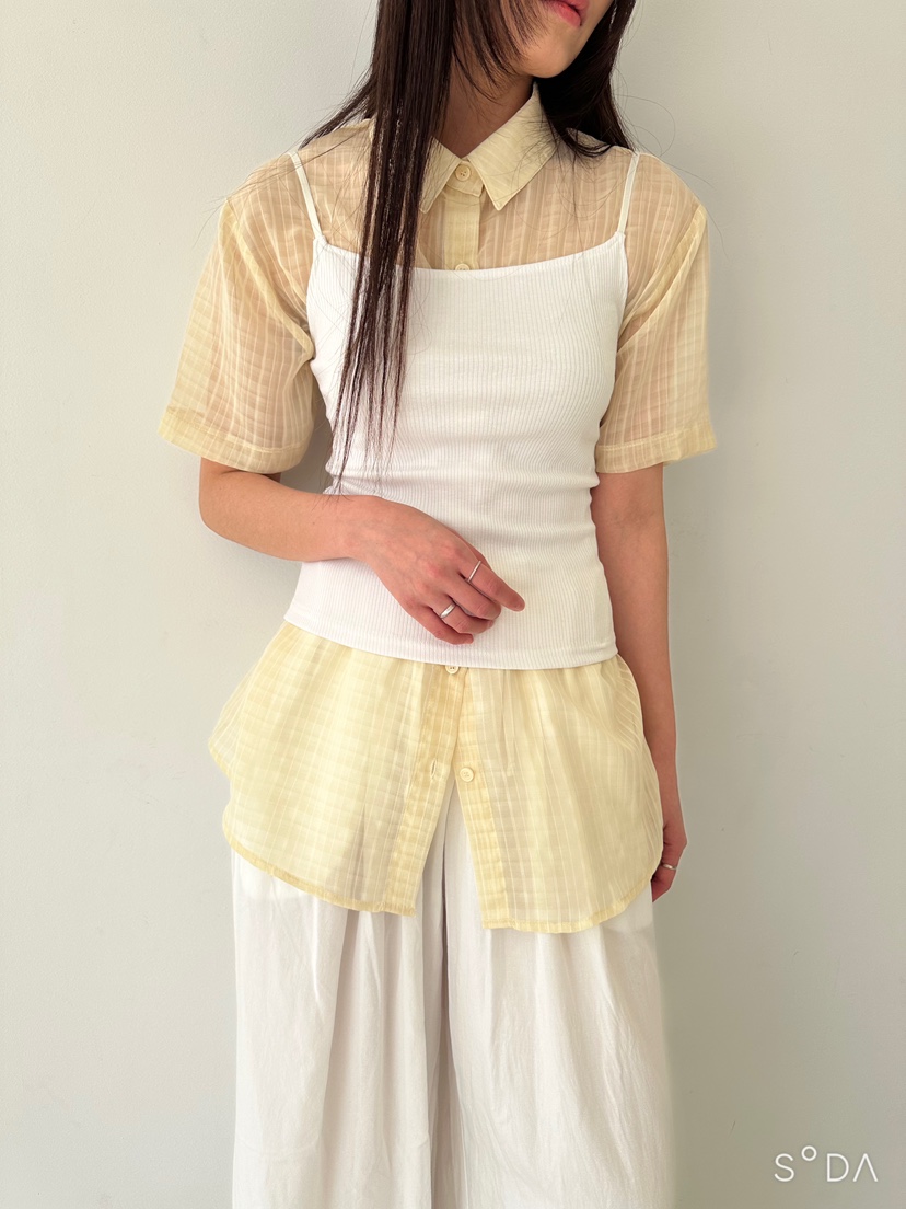 CYLINDER東大門㊣代購女裝新款時尚人氣推薦襯衫蕾絲衫格紋CYLINDER襯衫/蕾絲衫