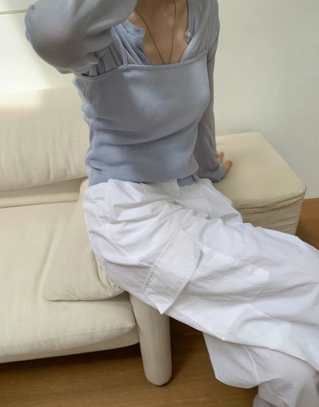 WEARRAW東大門㊣實拍女裝新款休閑熱賣時尚推薦套裝套裝透明WEARRAW套裝
