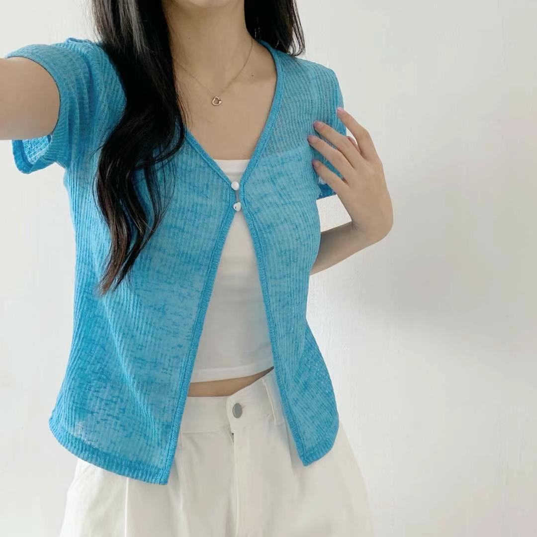 WOO SUNG韓國直郵㊣女裝新品人氣職業休閑推薦25春夏針織衫開衫WOO SUNG針織衫圖色2