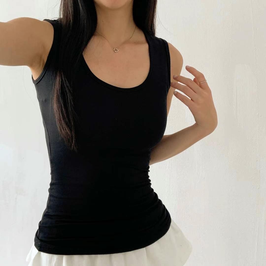WOO SUNG韓國代購㊣女裝新品職業休閑熱賣推薦吊帶背心莫代爾WOO SUNG吊帶/背心