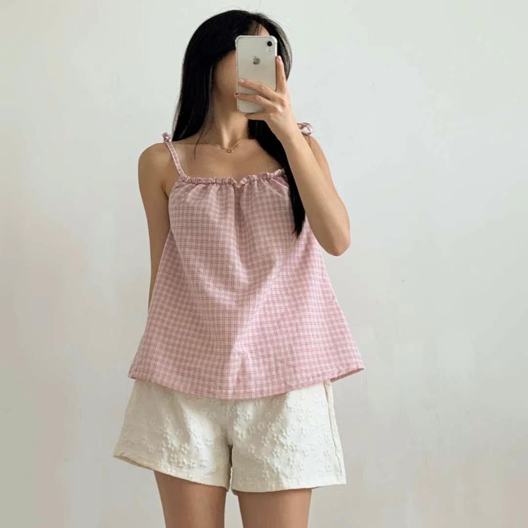 WOO SUNG東大門㊣直郵女士新品熱賣時尚25春夏推薦吊帶背心WOO SUNG吊帶/背心圖色2