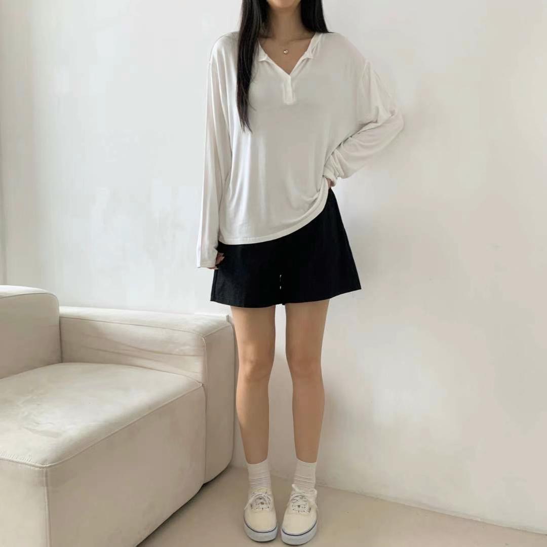 WOO SUNG韓國直郵㊣女士新款推薦熱賣人氣25春夏長袖T恤紐扣WOO SUNG長袖T恤圖色1
