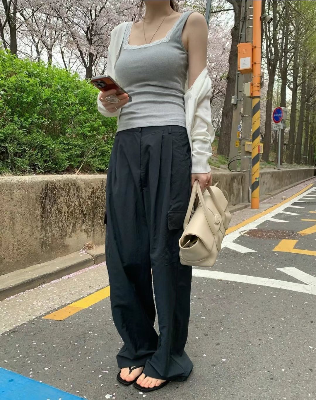 WEARRAW韓國直郵㊣女裝新品時尚25春夏推薦熱賣職業休閑褲尼龍WEARRAW休閑褲圖色3
