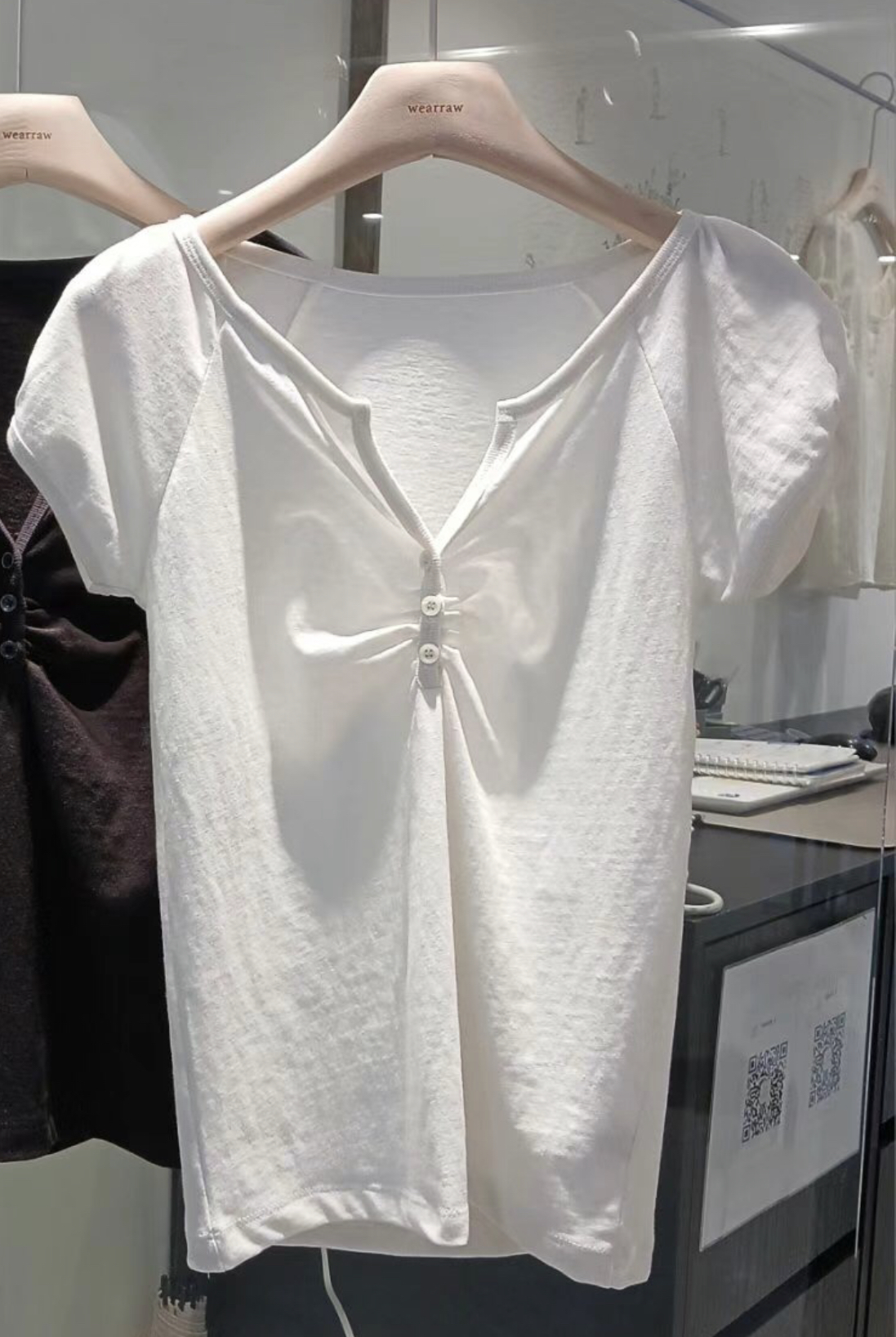 WEARRAW韓國直郵㊣女士新品人氣職業推薦休閑25春夏時尚T恤WEARRAWT恤圖色2