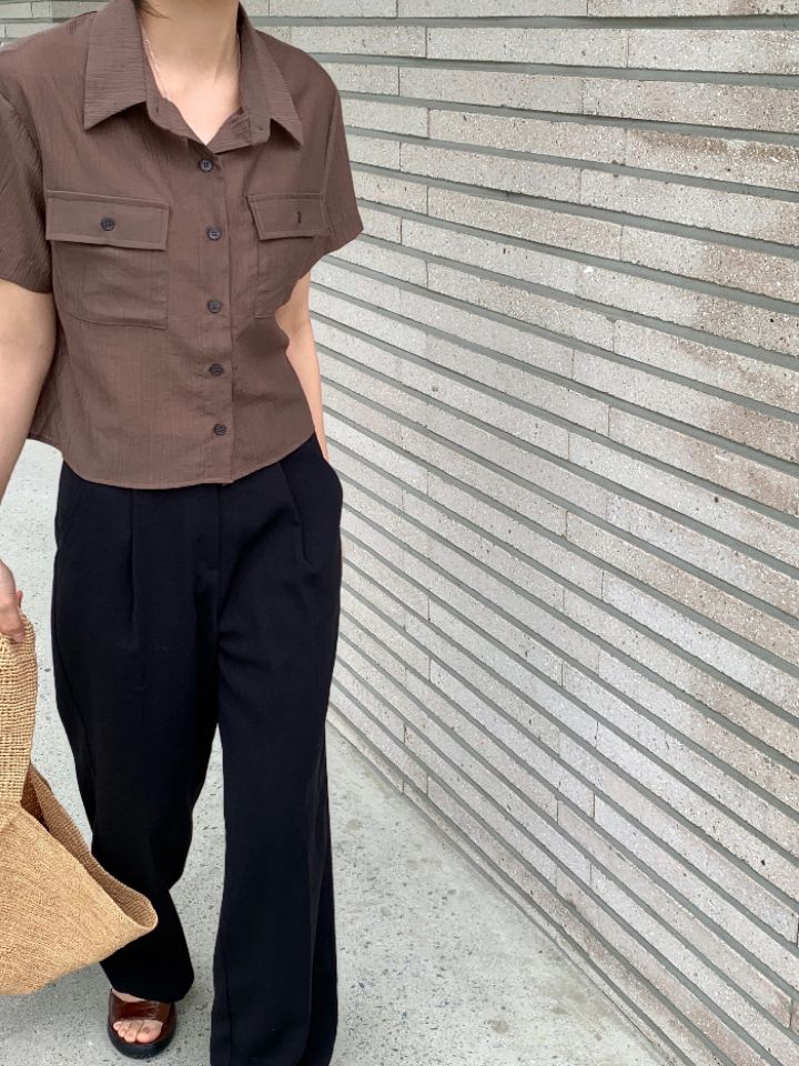 DOIT東大門㊣代購女裝新品休閑職業人氣25春夏襯衫蕾絲衫羅紋DOIT襯衫/蕾絲衫