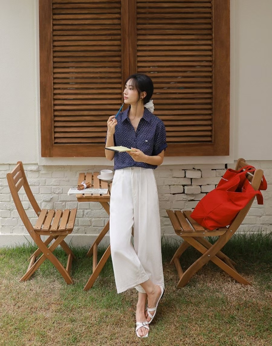 L V C東大門㊣直郵女士新品時尚休閑25春夏人氣休閑褲棉質L_V_C休閑褲