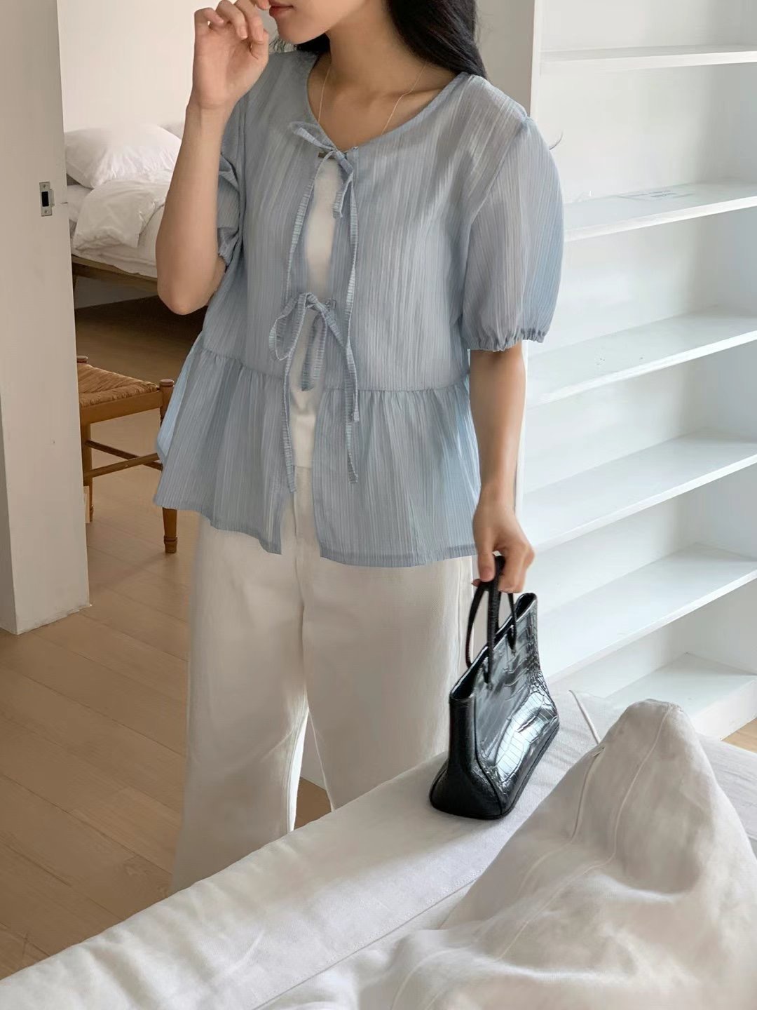 J.BLANG韓國代購㊣女裝新品人氣熱賣休閑25春夏襯衫蕾絲衫J.BLANG襯衫/蕾絲衫