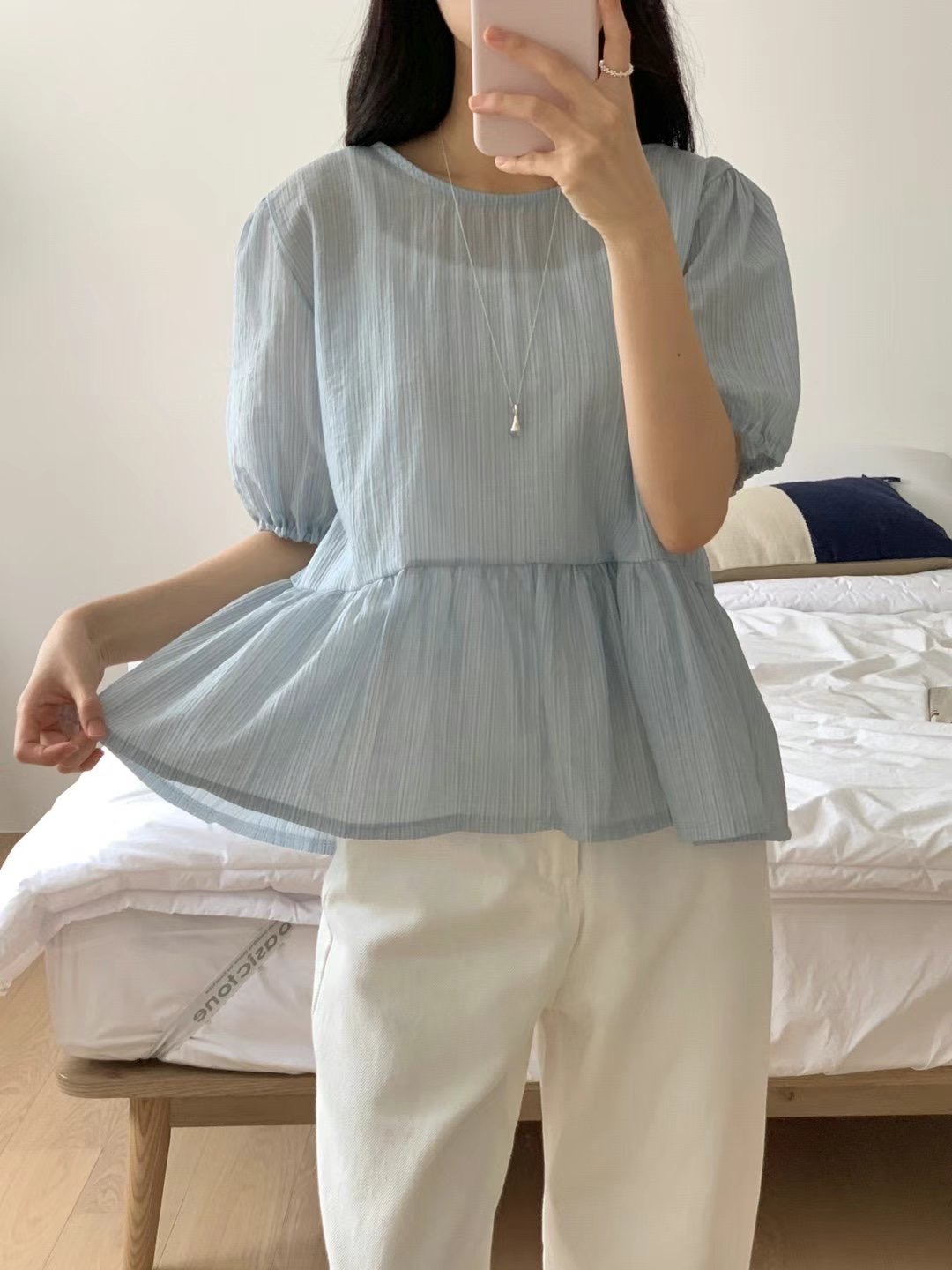 J.BLANG韓國代購㊣女裝新品人氣熱賣休閑25春夏襯衫蕾絲衫J.BLANG襯衫/蕾絲衫圖色2