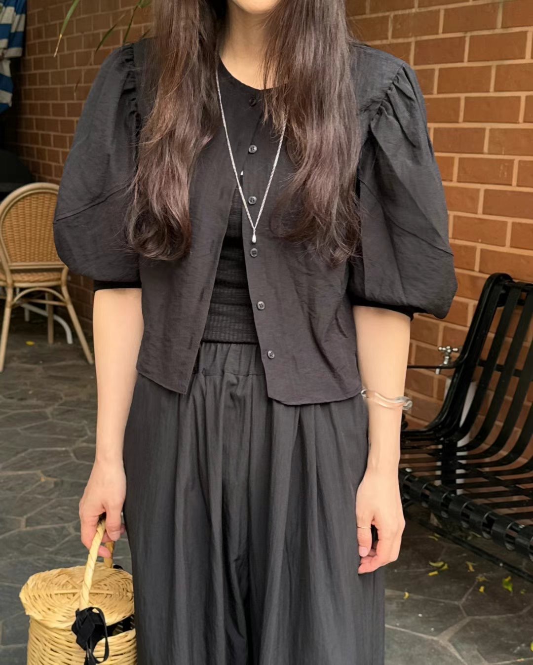 GLOSSY東大門㊣代購女士新款真品休閑熱賣推薦時尚襯衫蕾絲衫GLOSSY襯衫/蕾絲衫圖色2