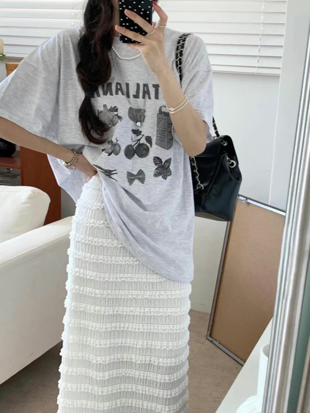 GLOSSY東大門㊣直郵女士新款推薦職業休閑真品25春夏人氣T恤GLOSSYT恤