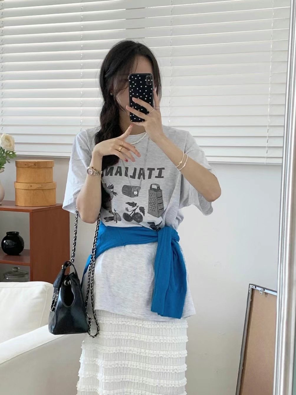 GLOSSY東大門㊣直郵女士新款推薦職業休閑真品25春夏人氣T恤GLOSSYT恤