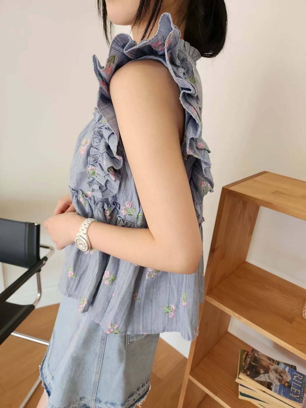 LAYERING韓國代購㊣女裝新款職業推薦時尚25春夏襯衫蕾絲衫LAYERING襯衫/蕾絲衫