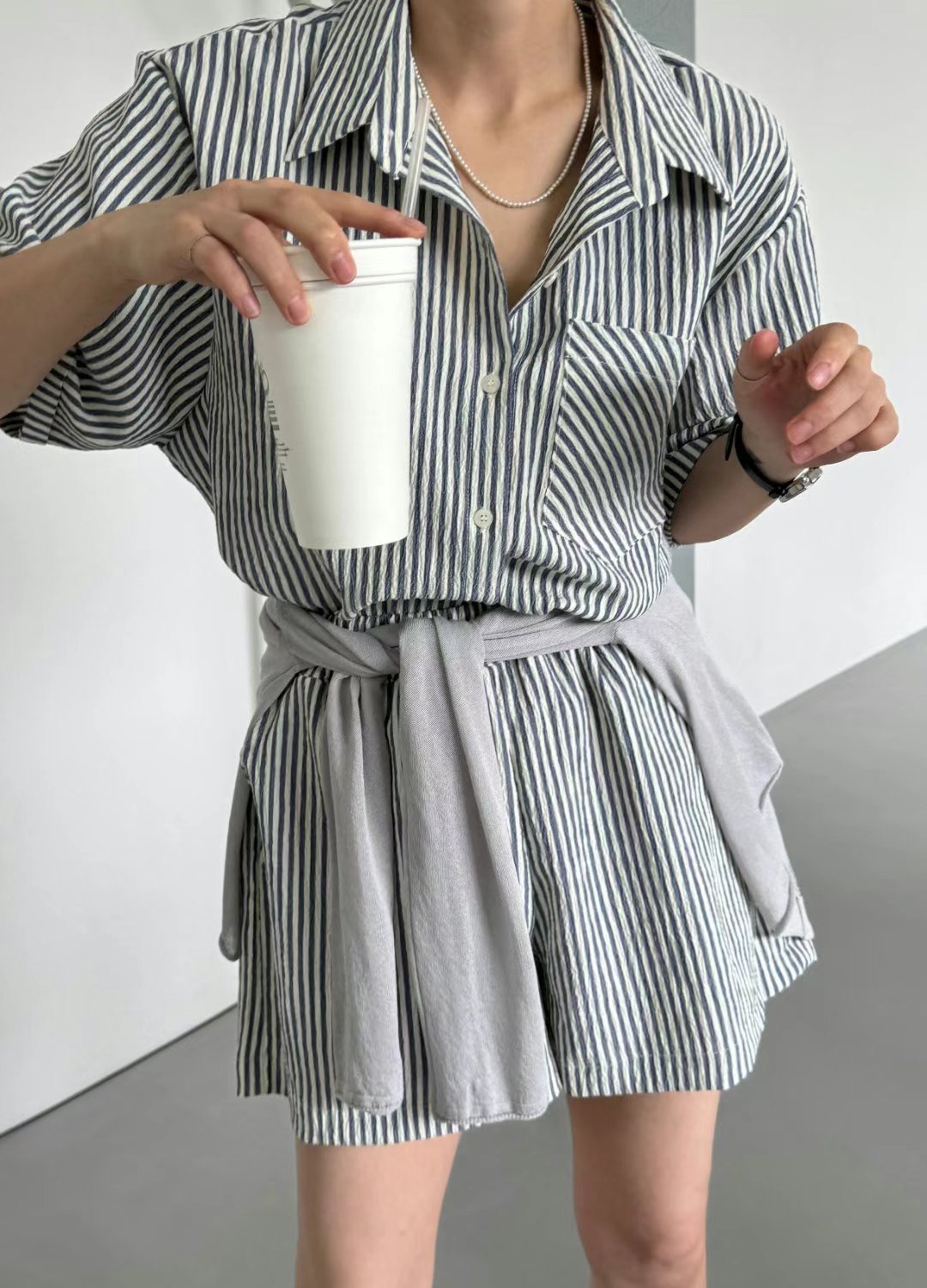 GLOSSY韓國直郵㊣女裝新款25春夏休閑真品人氣推薦時尚短褲GLOSSY短褲圖色2