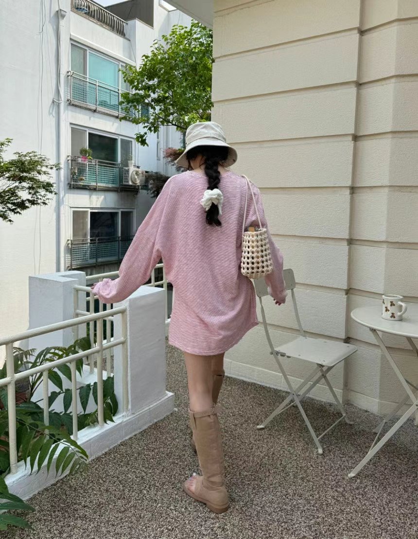 GLOSSY東大門㊣直郵女士新品真品人氣職業25春夏熱賣長袖T恤GLOSSY長袖T恤