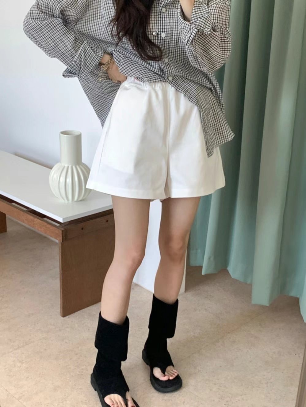 GLOSSY韓國直郵㊣女裝新款職業人氣真品25春夏時尚休閑短褲GLOSSY短褲