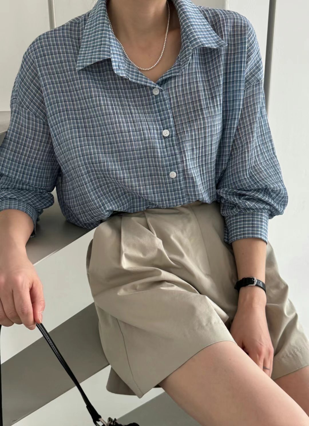GLOSSY東大門㊣實拍女裝新款推薦職業真品25春夏襯衫蕾絲衫GLOSSY襯衫/蕾絲衫圖色2