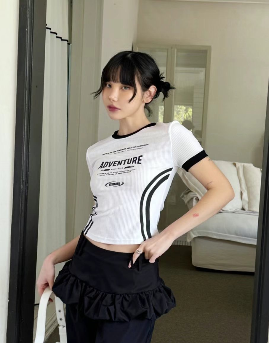 KEYBOARD韓國代購㊣女裝新款真品人氣職業休閑時尚25春夏T恤KEYBOARDT恤