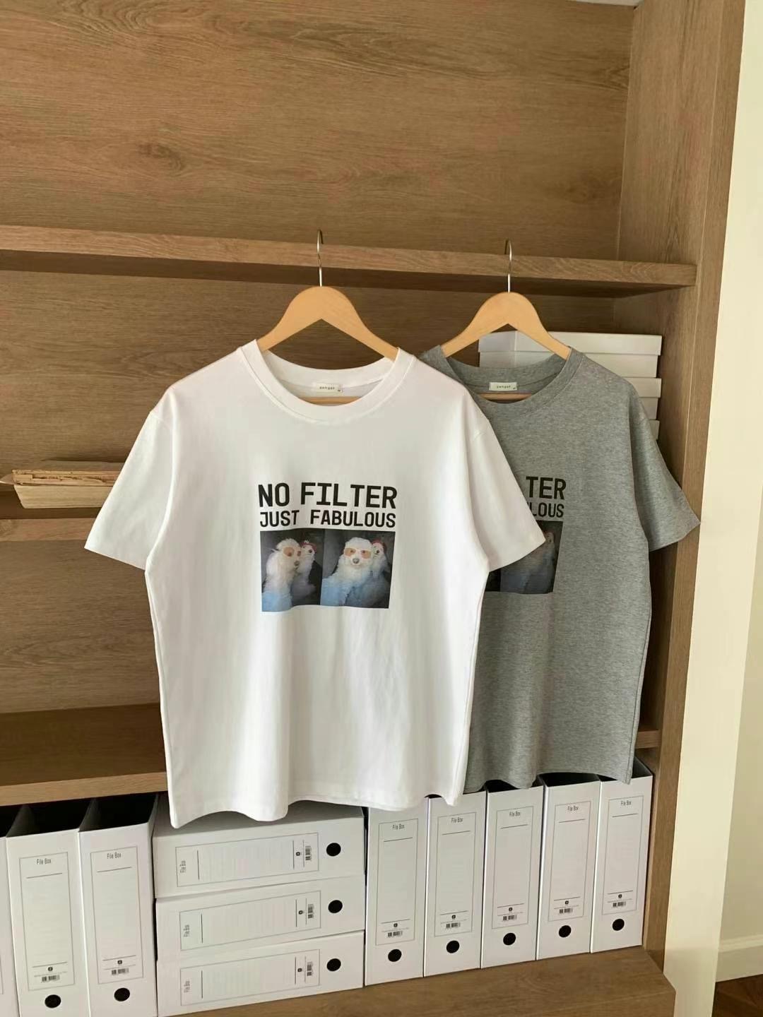 ONEMORETHING韓國代購㊣女裝新品時尚人氣職業推薦25春夏T恤ONEMORETHINGT恤圖色2左二色