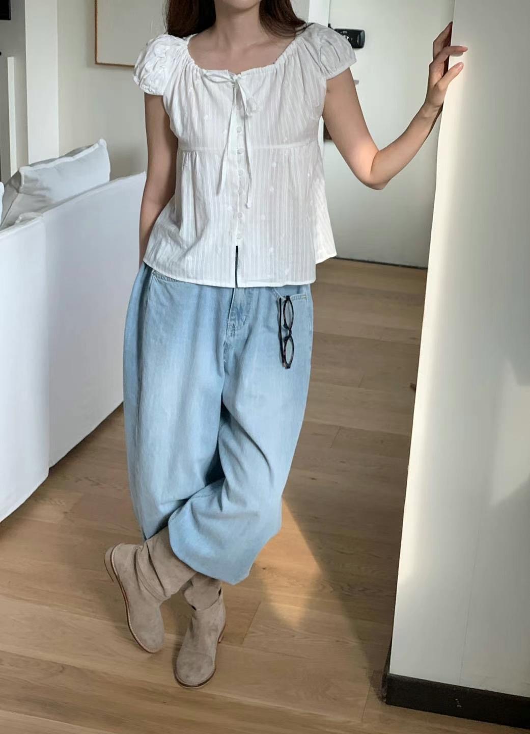 ONEMORETHING東大門㊣代購女裝新款25春夏真品人氣襯衫蕾絲衫ONEMORETHING襯衫/蕾絲衫