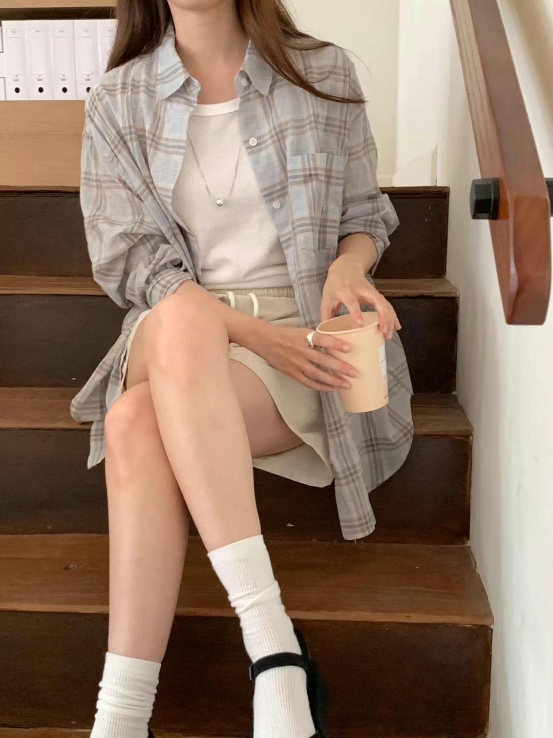 ONEMORETHING韓國代購㊣女士新品25春夏休閑人氣襯衫蕾絲衫ONEMORETHING襯衫/蕾絲衫
