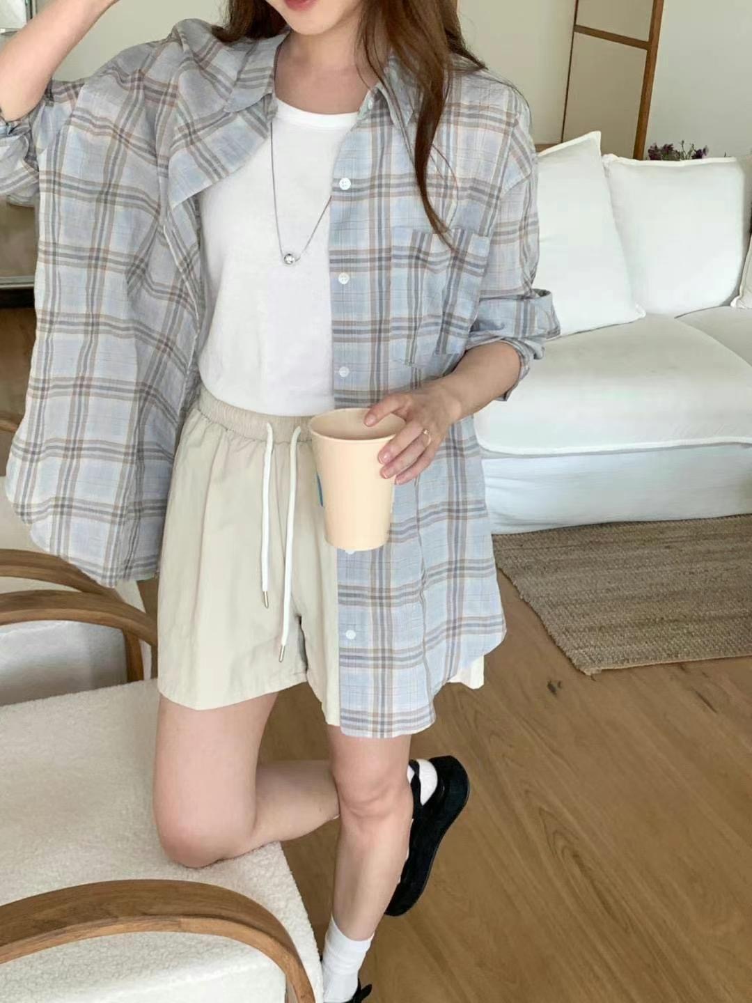 ONEMORETHING韓國代購㊣女士新品25春夏休閑人氣襯衫蕾絲衫ONEMORETHING襯衫/蕾絲衫